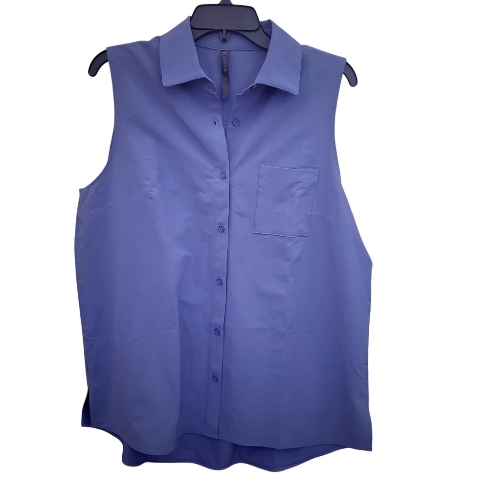 NEW-GAIAM Women's  Sleeveless Purple Polo Shirt, Size Medium